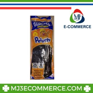 GUANTES DE JEBE NEGRO CALIBRE 25 PELUCHE M-L